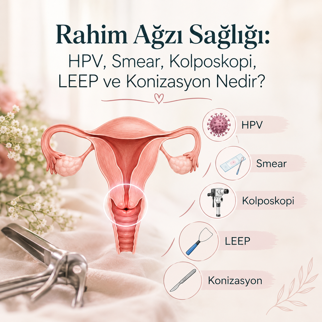 Rahim Ağzı Sağlığı: HPV, Smear, Kolposkopi, LEEP ve Konizasyon Nedir?